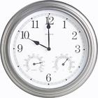 00920a3 Chaney Instrument Indoor Outdoor Pewter Clock Thermometer Hygrometer 072397009201
