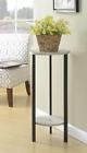 021v003574642000p Convenience Concepts Graystone Plant Stand With Bottom Shelf Round Top