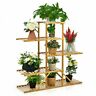 03984157 Costway Bamboo Plant Stand Tier Potted Shelf Display Holder Natural
