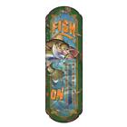 0643323129104 Rivers Edge Products Fishing Tin Signs Thermometer Indoor