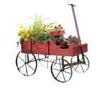 0659 Wood Wagon Planter Wheel Garden