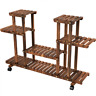 0846252975228 Wooden Flower Stand Ladder Living Room Balcony Patio