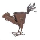 10017250 Metal Strutting Rooster Outdoor Patio Planter