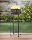 10018286 Accent Plus Cast Iron Square Plant Stand High Black