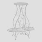 10018667 Summerfield Terrace White Hourglass Triple Plant Stand High Rion