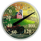 104-114-farm La Crosse 13.5 Indoor Outdoor Dial Thermometer Key Hider Lot Of 2 757456987019
