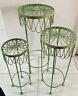 1091600100big Unbranded Pcs Vintage Metal Plant Stand Set Sage Green