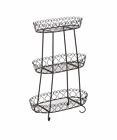 110302044 Sunjoy Tier Plant Stand Black Steel Weather Resistant 0841057134733