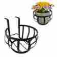 13256 Unbranded Flower Pot Holder Outdoor Garden Railing Metal Black Hanging Plant Stand New 034687513256