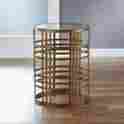 134952 Weave Metal Barrel Table Innerspace End Accent Stand Woven Wrought Iron Vintage Glass Top Coffee 650135332653
