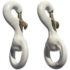 15869 Pair Flagpole Hardware Of Inch White Rubber Coated Brass Swivel