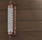 16034 Antique Tube Thermometer Steel Copper Finish Vintage Patio 717972116034