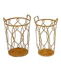 8055727 18373 Privilege Piece Distressed Finish Metal Open Work Planter 805572183737