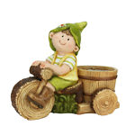 191296055109 Northlight Boy Gnome Riding Bicycle New With Flower