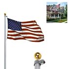 1pcus Nb Sectional American 20ft Pole Aluminum Halyard Outdoor Flagpole Kit Flag