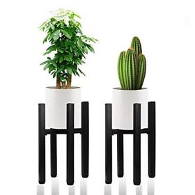 00198 2 Pack Metal Plant Holder Stand Indoor Outdoor Mid Century Tall Planter