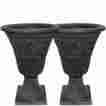 Eb-026723 2-set Southern Patio Tumbled Scroll 16 In Weathered Black Urn Pack