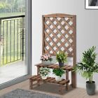 Us845-468bn0141 2-tier Wood Backyard Planter Garden Display With Fir Construction Brown