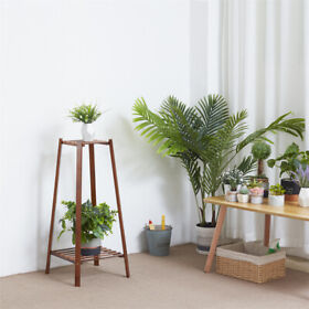 Vlxm27bnmf 2 Tier Wood Corner Plant Stand Pot Holder Table Garden Planter Brown Tower Type