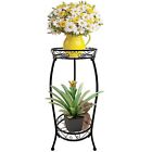 2 Tiers Metal Plant Stand Tall Stands For Indoor Living Room Corner Shelf