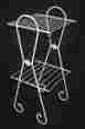2-tired Unbranded Vtg Mid Century White Metal Shabby Plant Stand Rack Shelf Chic Primitive