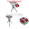 21540 Comfy Hour Red Flower Glass Top Metal Art Flowerpot Holder