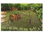 88308237793 237793 Flower Holder Pot Bicycle Garden Plant Stand Iron Wood Basket Planter