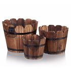 23clb4jmvt Hakkagirl Wooden Barrel Planter Vintage Flower Pots Rustic 611040843375