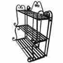25923-folding-3-tier-shelf-rack Folding-3-tier-shelf-rack-bt-fr011-k Pangaea Folding 3 Tier Shelf Rack Kitchen Jar Srorage Plant Display Holder Porch Garden 741755025923
