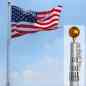 25ftaluminumtelescoping Flag Hardware Pole Outdoor Usa Spin Flagpole Kit