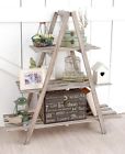 273052-1w4w-gry Unbranded Vintage Chic Graywashed Frame Wood Shelving Display Space Plant