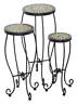3406709 28-1174 Alfresco Home Shannon Round Ceramic Plant Stand Set 846086154349