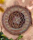 284320 Unbranded Ornate Scroll Design Patina Finish Indoor Outdoor Thermometer Hanging