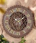 2850077 Afoyft Indoor Outdoor Clock Natural Patina Finish Distressed Look Home