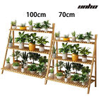 S069ozy4sn 3 Tier Foldable Flower Pot Plants Display Shelf Planter Upgraded With Hanging Rod