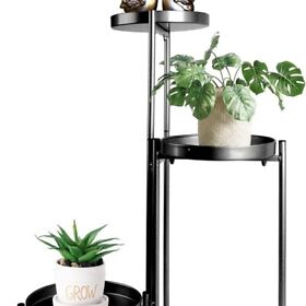 3-tier Metal Plant Stand Foldable Indoor Outdoor Shelf Planter Display