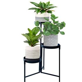 3 Tier Metal Plant Stand Indoor Outdoor Multiple Tiered Iron Tall Corner