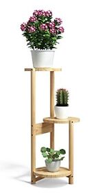 3 Tier Plant Stand Wood Tall Corner Stands Indoor Pot Holder For