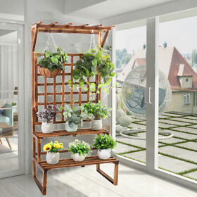 M0kpgtu4wu 3 Tier Wood Heavy Duty Plant Stand Flower Potted Planter Big Sturdy Rack Outdoor