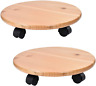 313044966912 Ethuh Rolling Plant Stand Caddy Wooden Packs Heavy