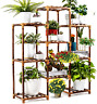 313093348356 Homroll Indoor Outdoor Plant Stand Wooden Tier Shelf