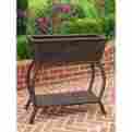 3190-ap International Caravan Resin Wicker Rectangular Plant Stand Pecan 700493240852