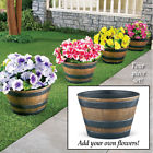 33197 Garden Barrel Planters Yard Flower Pot Herb Rustic 700535133197