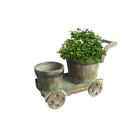3404 Planter Barrel Cart Garden Flower Outdoor Wood Patio Rustic Decor Wagon Stand 797454303404