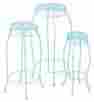 3406698 26-1216 Alfresco Home 3-pc Martini Round Plant Stand In Sky Blue Finish Set Id 846086176013