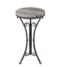 8055728 36125 Privilege Round Plant Stand Iron Wood 805572361258