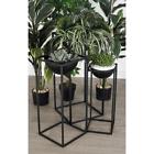 367320 Unbranded Plant Stands Bowl Matte Black Iron Rectangular Framed Set