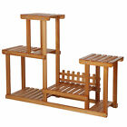 H01-2836-luxus 4 Tier Solid Wood Plant Stand Flower Holder Rack Shelf Storage Indoor Outdoor