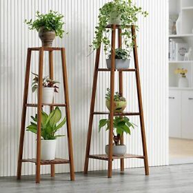 H01-2836-gg2008 4 Tier Wood Plant Stand Flower Planter Shelf Rack Storage Display Indoor Outdoor