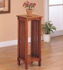 4040 Coaster Furniture Solid Oak Mission Style Accent Plant Stand With Storage Shelf Space 021032120412